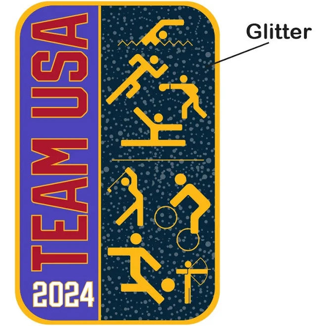 Team USA 2024 Para Pictogram Glitter Lapel Pin