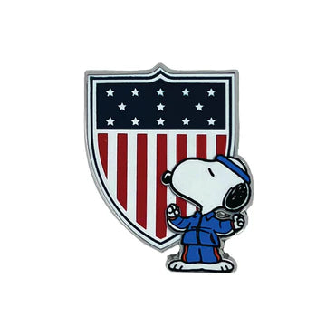 Lapel Pin Peanuts Snoopy with USA Shield